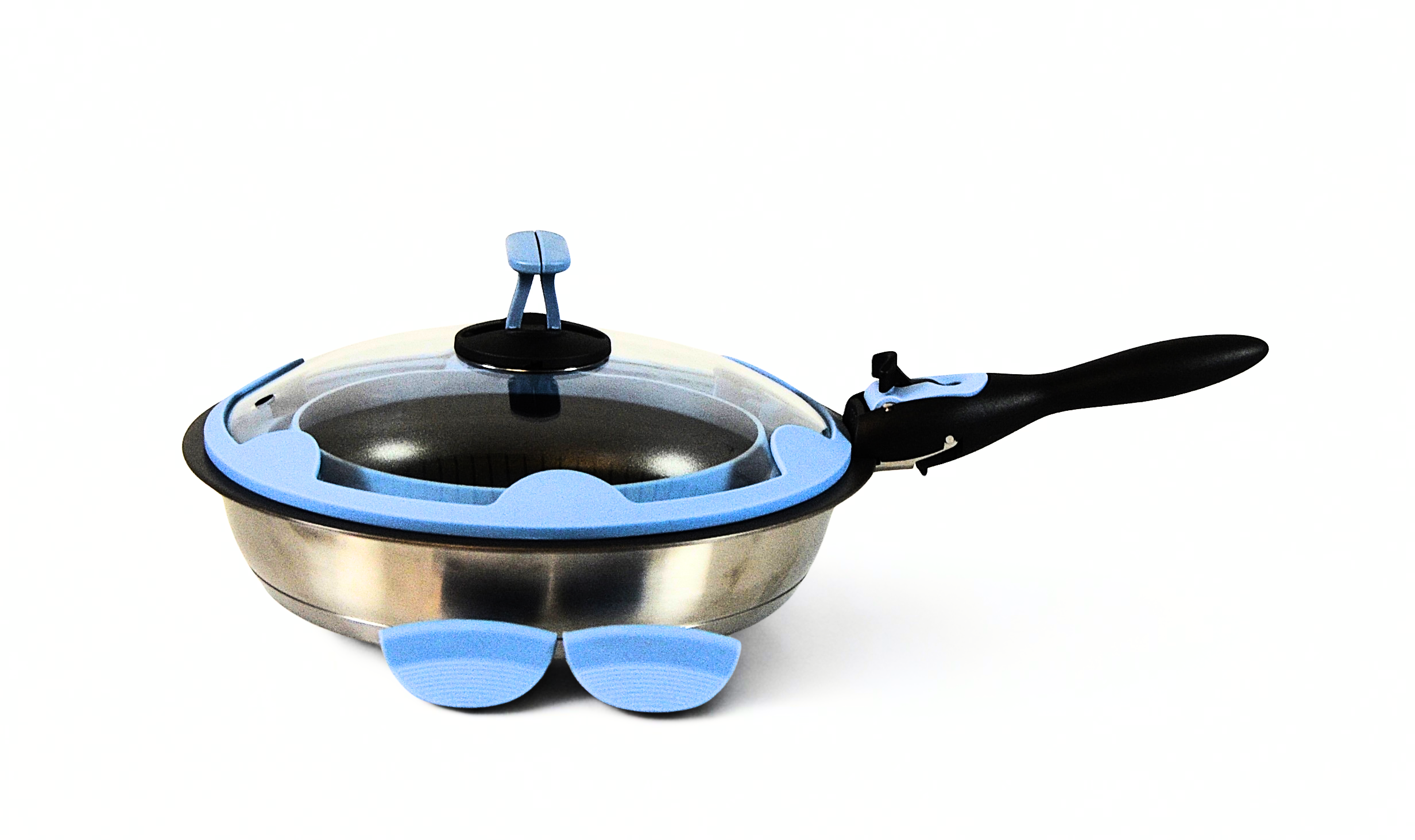 Stapelbares Pfannen-Set, 5-teilig, Blau