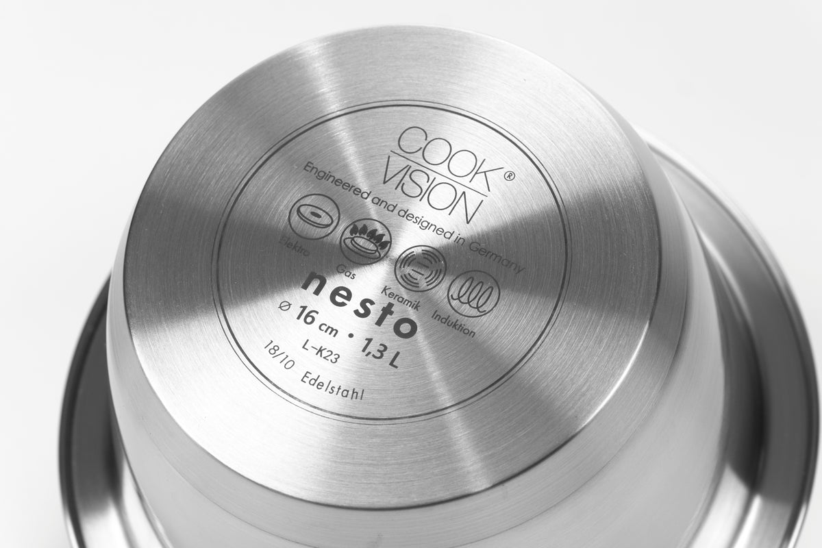 nesto stainless steel milk pot, non-stick coated, Ø 16 cm x 9.2 cm, 1.3l