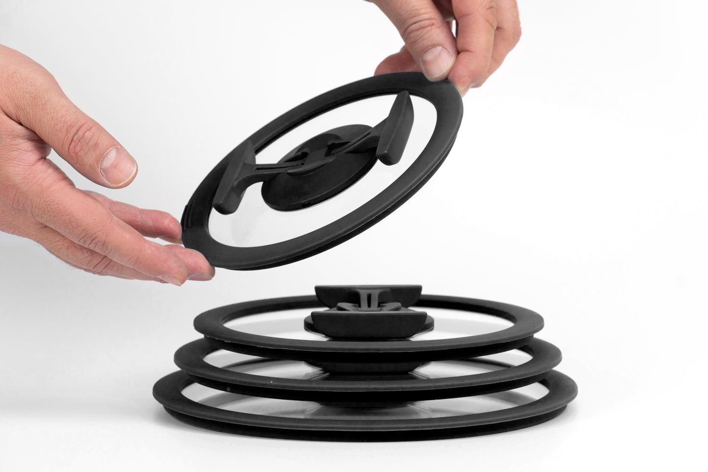 nesto glass lid with silicone edge Ø 20 cm, black